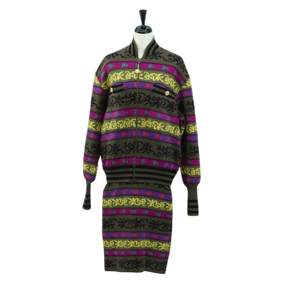 CHANEL Knitted Fabrics Wool Multicolor CC Auth 158587SAM
