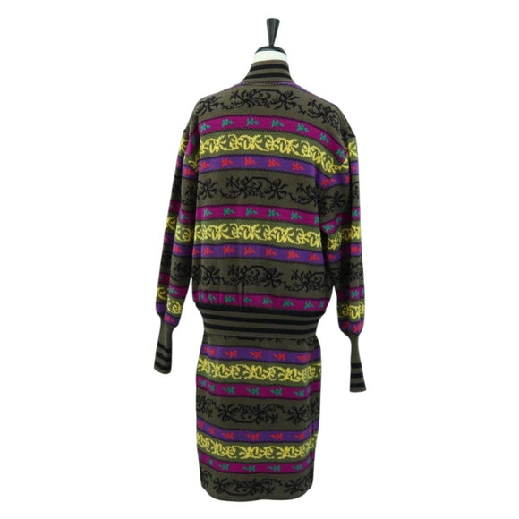 CHANEL Knitted Fabrics Wool Multicolor CC Auth 158587SAM