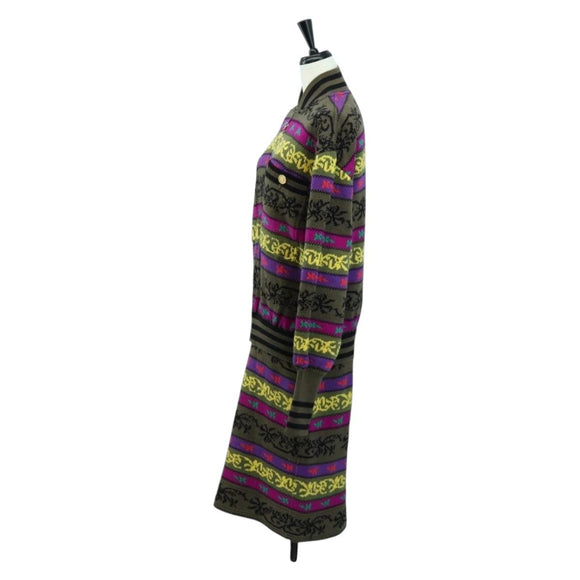 CHANEL Knitted Fabrics Wool Multicolor CC Auth 158587SAM