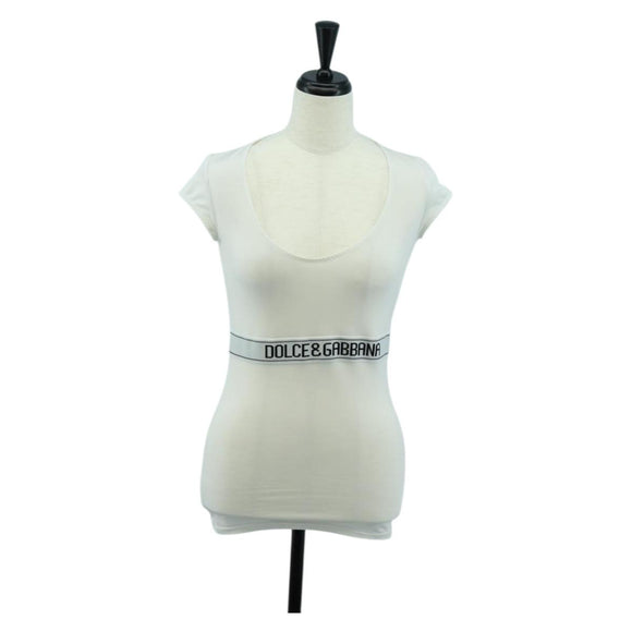 DOLCE&GABBANA Tank Top Cotton White Auth 158588M