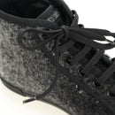 LOUIS VUITTON High Cut Sneakers Wool Canvas Black LV Auth 158597M-10