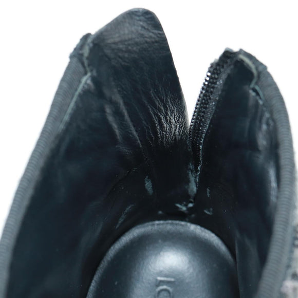 LOUIS VUITTON High Cut Sneakers Wool Canvas Black LV Auth 158597M