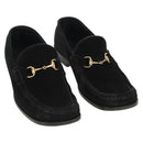 GUCCI Loafers Suede 37 C Black Auth 158600M-1