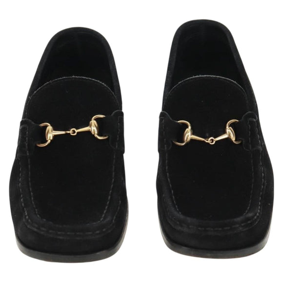 GUCCI Loafers Suede 37 C Black Auth 158600M