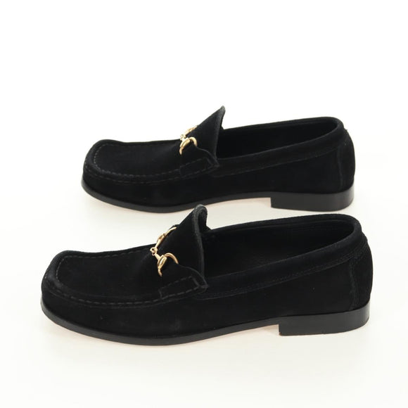 GUCCI Loafers Suede 37 C Black Auth 158600M