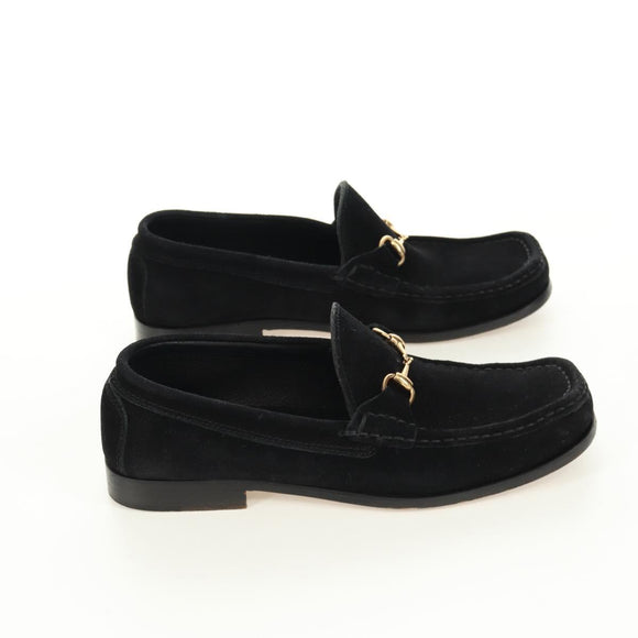 GUCCI Loafers Suede 37 C Black Auth 158600M