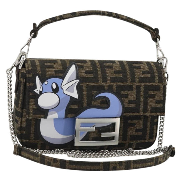 FENDI Zucca Canvas Stoff Dratini FRGMT x POKÉMON Mamma Baguette Auth 158601SM