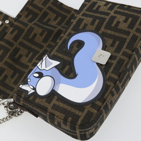 FENDI Zucca Canvas Fabric Dratini FRGMT x POKÉMON Mamma Baguette Auth 158601SM