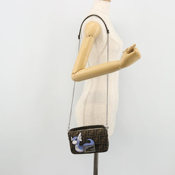 FENDI Zucca Canvas Fabric Dratini FRGMT x POKÉMON Mamma Baguette Auth 158601SM