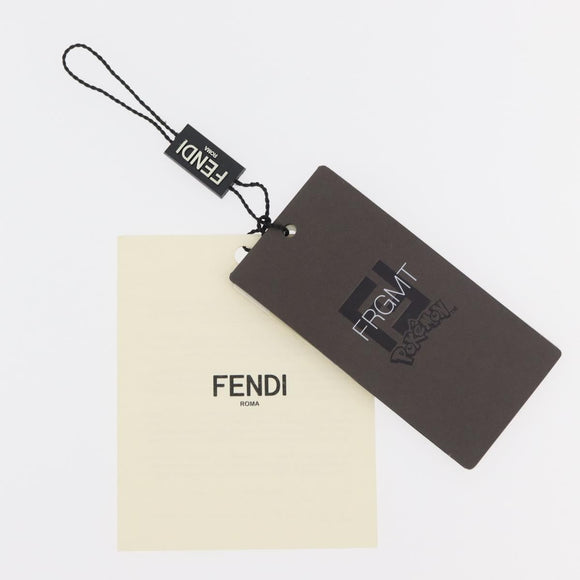 FENDI x FRGMT x POKÉMON Dragonite Bag Charm Leather Yellow Silver Auth 158603SM