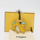 FENDI x FRGMT x POKÉMON Dragonite Bag Charm Leather Yellow Silver Auth 158603SM-12