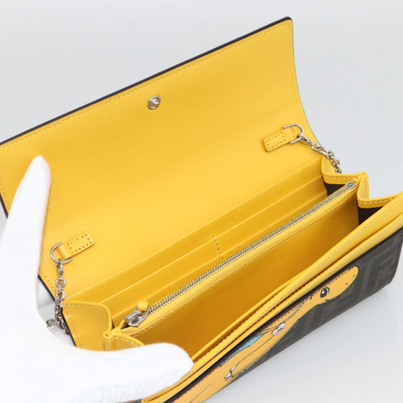 FENDI ZUCCA Canvas Chain Wallet FF Fabric Kairyu FRGMT x POKÉMON Auth 158606SM
