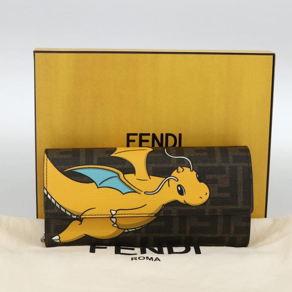 FENDI ZUCCA Canvas Chain Wallet FF Fabric Kairyu FRGMT x POKÉMON Auth 158606SM