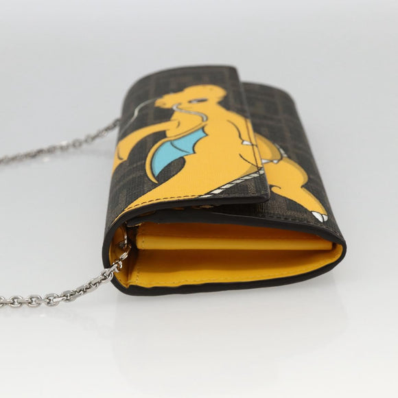 FENDI ZUCCA Canvas Chain Wallet FF Fabric Kairyu FRGMT x POKÉMON Auth 158606SM
