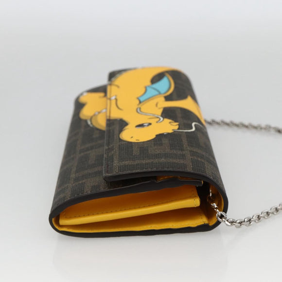 FENDI ZUCCA Canvas Chain Wallet FF Fabric Kairyu FRGMT x POKÉMON Auth 158606SM