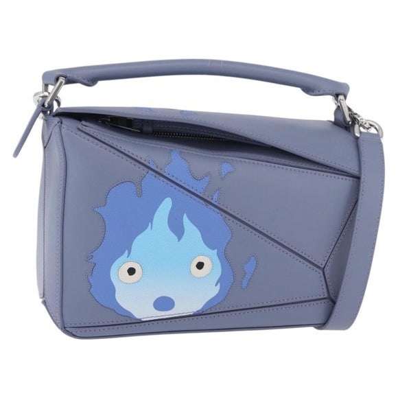 LOEWE × Ghibli Howl's Moving Castle Puzzle Bag Calcifer 2way Blue Auth 158612SM
