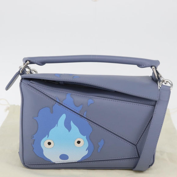 LOEWE × Ghibli Howl's Moving Castle Puzzle Bag Calcifer 2way Blue Auth 158612SM