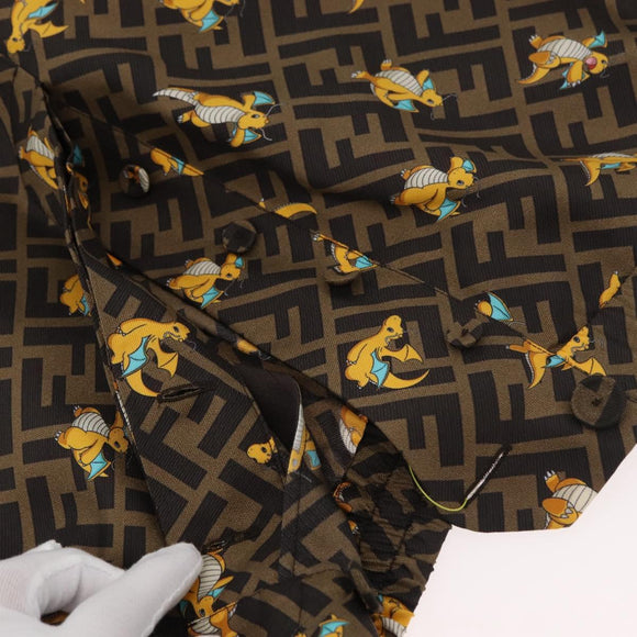 FENDI Zucca Canvas Set Up Dragonite FRGMT x POKÉMON Brown Black Auth 158619SM