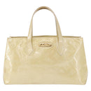 LOUIS VUITTON Monogram Vernis Wilshire PM Hand Bag Broncorail M91452 Auth 158632-2