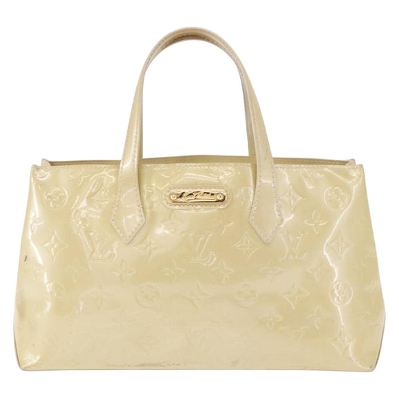 LOUIS VUITTON Monogram Vernis Wilshire PM Hand Bag Broncorail M91452 Auth 158632