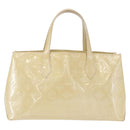 LOUIS VUITTON Monogram Vernis Wilshire PM Hand Bag Broncorail M91452 Auth 158632-3