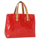 LOUIS VUITTON Monogram Vernis Reade PM Hand Bag Red Rouge M91088 LV Auth 158633-1