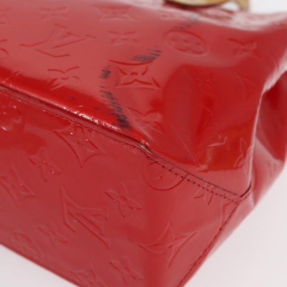 LOUIS VUITTON Monogram Vernis Reade PM Hand Bag Red Rouge M91088 LV Auth 158633