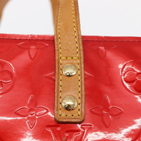 LOUIS VUITTON Monogram Vernis Reade PM Hand Bag Red Rouge M91088 LV Auth 158633