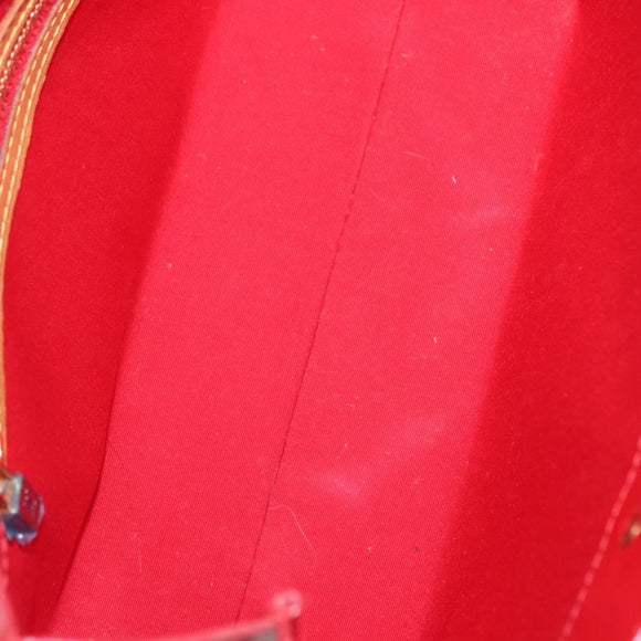 LOUIS VUITTON Monogram Vernis Reade PM Hand Bag Red Rouge M91088 LV Auth 158633