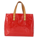 LOUIS VUITTON Monogram Vernis Reade PM Hand Bag Red Rouge M91088 LV Auth 158633-13