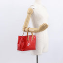 LOUIS VUITTON Monogram Vernis Reade PM Hand Bag Red Rouge M91088 LV Auth 158633-23