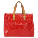 LOUIS VUITTON Monogram Vernis Reade PM Hand Bag Red Rouge M91088 LV Auth 158633-2