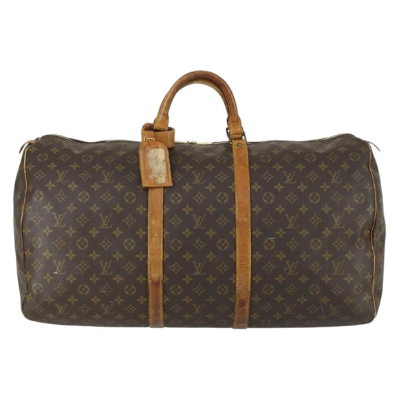 LOUIS VUITTON Monogram Keepall 60 Boston Bag M41422 LV Auth 158652