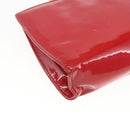 Salvatore Ferragamo Chain Accessory Pouch Patent leather Red Gold Auth 158654-13