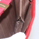 Salvatore Ferragamo Chain Accessory Pouch Patent leather Red Gold Auth 158654-17