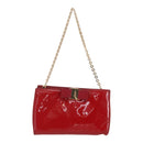 Salvatore Ferragamo Chain Accessory Pouch Patent leather Red Gold Auth 158654-2