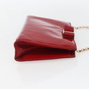 Salvatore Ferragamo Chain Accessory Pouch Patent leather Red Gold Auth 158654-5