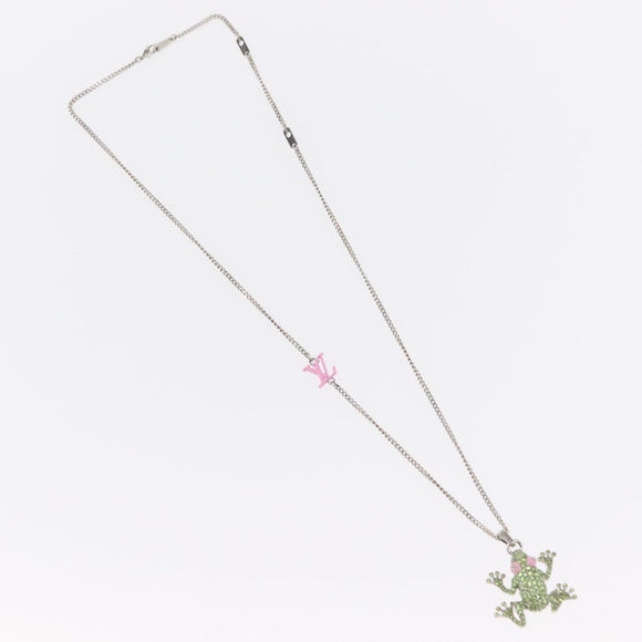 LOUIS VUITTON Collier LV Crazy Animals Necklace metal Green MP3390 Auth 158659M
