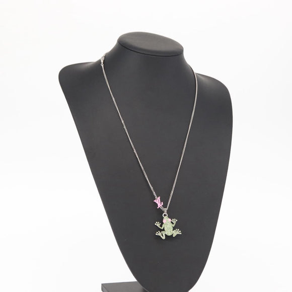LOUIS VUITTON Collier LV Crazy Animals Necklace metal Green MP3390 Auth 158659M