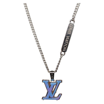 LOUIS VUITTON Pendant Monogram Chain Necklace metal Blue M01507 LV Auth 158660M