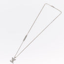 LOUIS VUITTON Pendant Monogram Chain Necklace metal Blue M01507 LV Auth 158660M-10