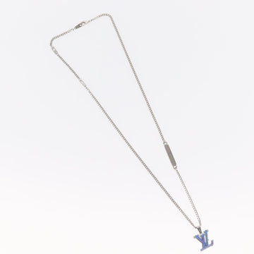 LOUIS VUITTON Pendant Monogram Chain Necklace metal Blue M01507 LV Auth 158660M - 0
