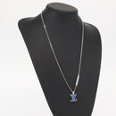 LOUIS VUITTON Pendant Monogram Chain Necklace metal Blue M01507 LV Auth 158660M-20
