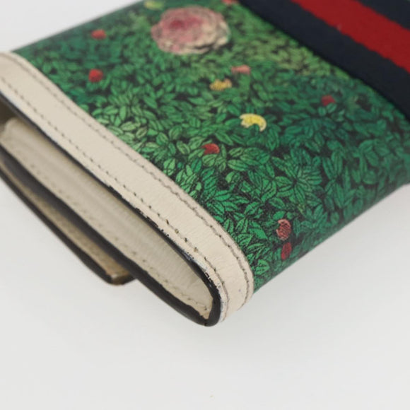 GUCCI GG Marmont Sherry Line Yuko Higuchi Wallet PVC Green 523153 Auth 158662SAM