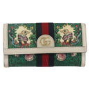 GUCCI GG Marmont Sherry Line Yuko Higuchi Wallet PVC Green 523153 Auth 158662SAM-15