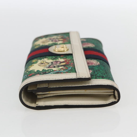 GUCCI GG Marmont Sherry Line Yuko Higuchi Wallet PVC Green 523153 Auth 158662SAM