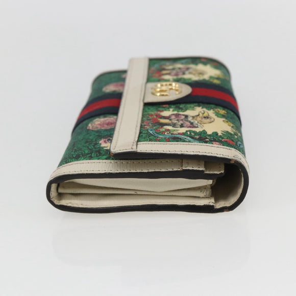 GUCCI GG Marmont Sherry Line Yuko Higuchi Wallet PVC Green 523153 Auth 158662SAM