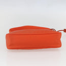 PRADA Accessory Pouch Nylon Orange Silver Auth 158663V-5