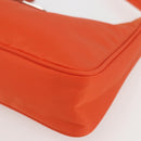PRADA Accessory Pouch Nylon Orange Silver Auth 158663V-15