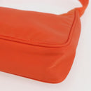 PRADA Accessory Pouch Nylon Orange Silver Auth 158663V-17